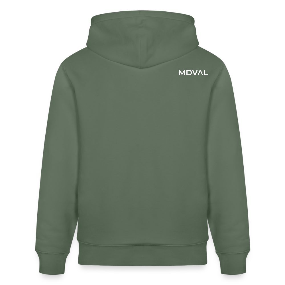 Mittelalterliches Schwert Bio-Hoodie I "langes swertt" I Spätmittelalter I dunkel I - Tanngrün