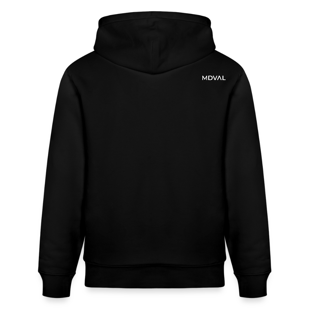 Templerhoodie | Siegel des Templerordens "Zwei Reiter auf einem Pferd" | dunkel | Bio Hoodie - Schwarz