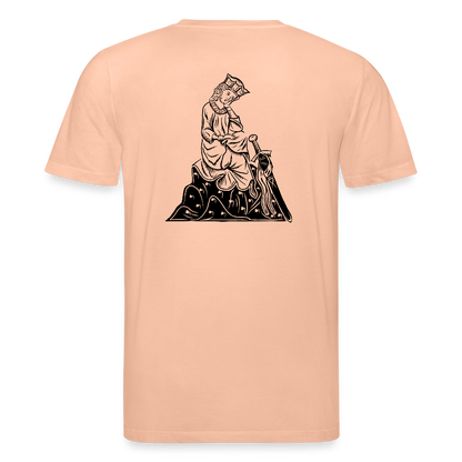 Bio-Shirt Walther von der Vogelweide (schwarzer Print hinten) | Mittelalterlicher Codex - Pfirsich