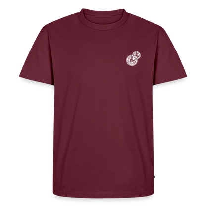 Templer Shirt | Siegel des Templerordens "Zwei Reiter auf einem Pferd" | dunkel | Bio Hoodie - Burgunderrot