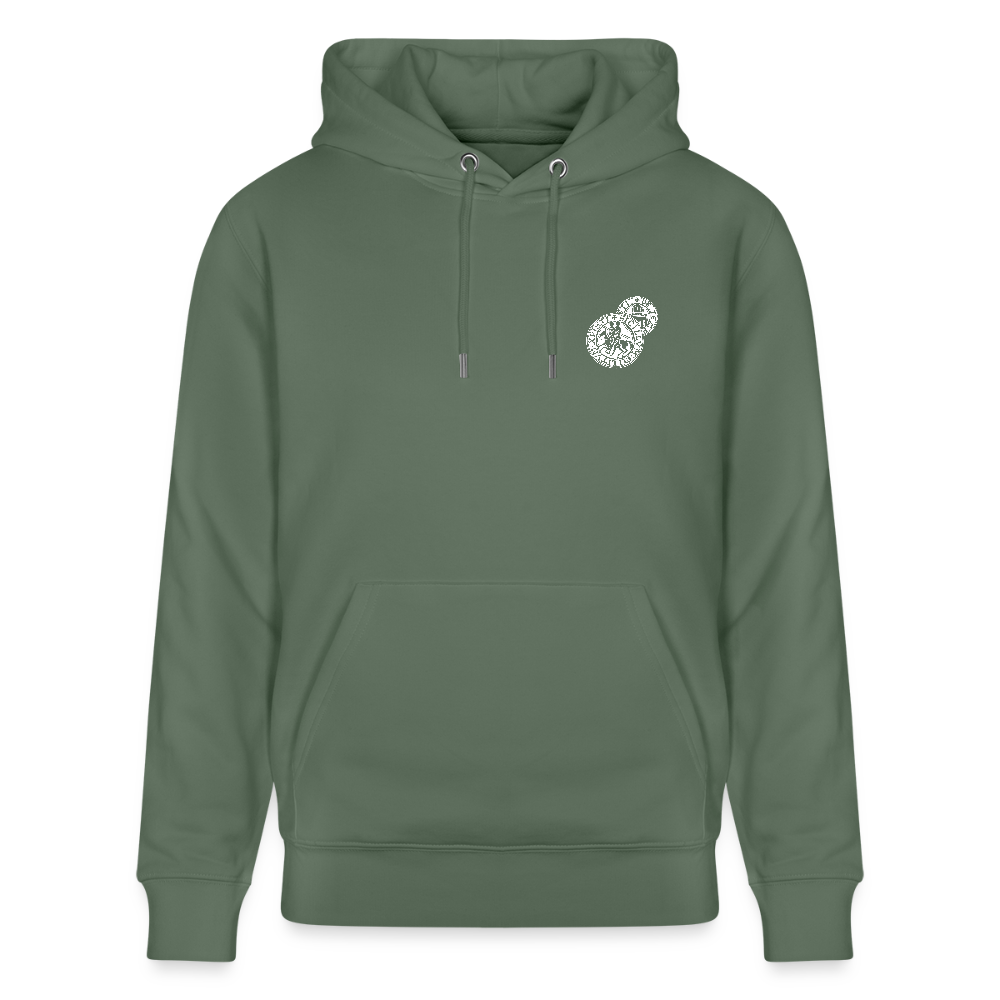 Templerhoodie | Siegel des Templerordens "Zwei Reiter auf einem Pferd" | dunkel | Bio Hoodie - Tanngrün