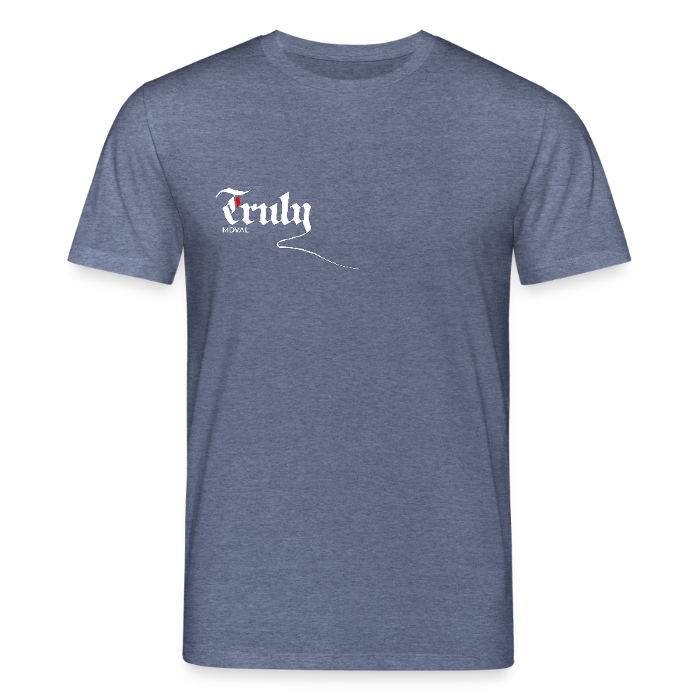 Mittelalter T-Shirt Kalligraphie Textura I dunkel - Dunkelblau meliert