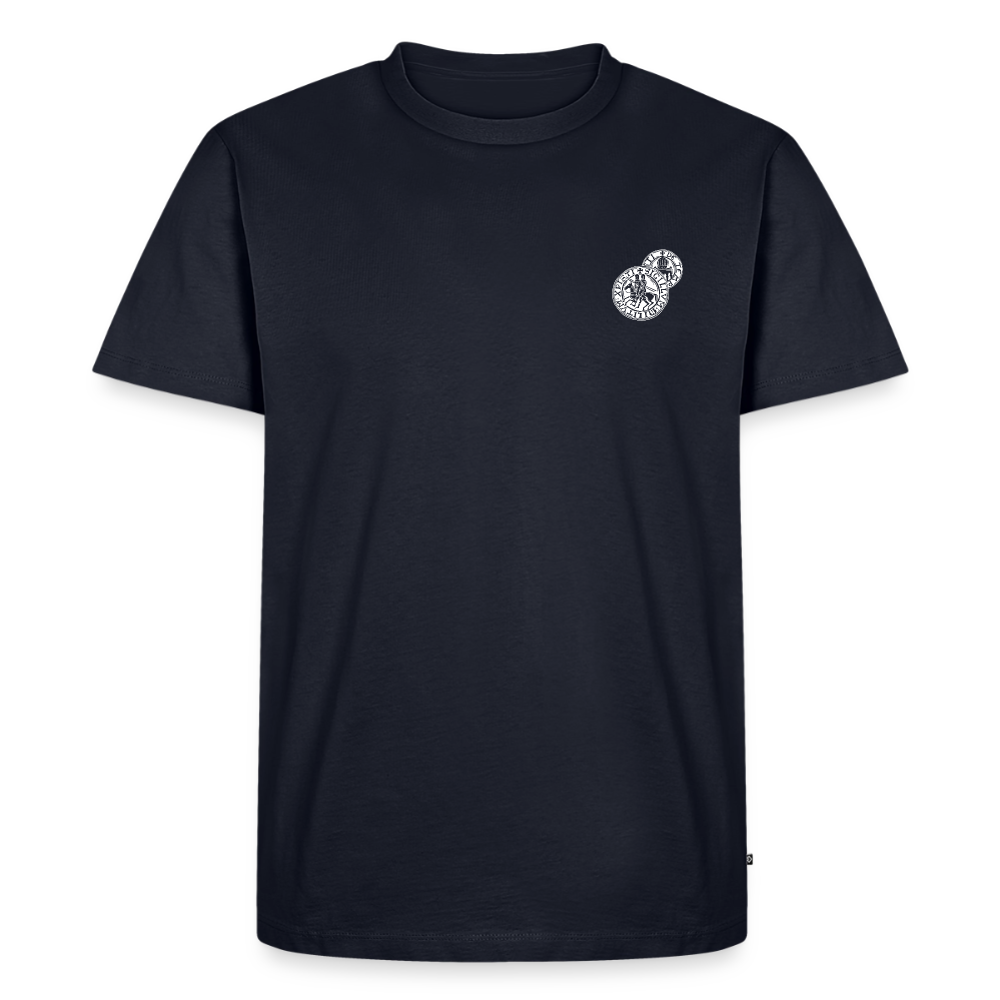 Templer Shirt | Siegel des Templerordens "Zwei Reiter auf einem Pferd" | dunkel | Bio Hoodie - Navy