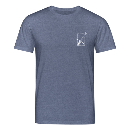 Mittelalterliches Schwert T-Shirt I "langes swertt" I Spätmittelalter I dunkel I Bio-Shirt - Dunkelblau meliert