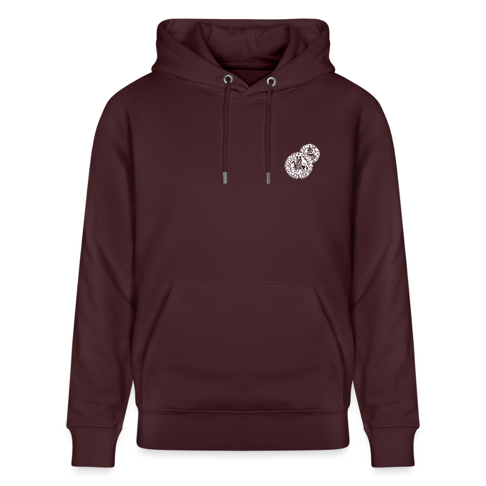 Templerhoodie | Siegel des Templerordens "Zwei Reiter auf einem Pferd" | dunkel | Bio Hoodie - Maroon