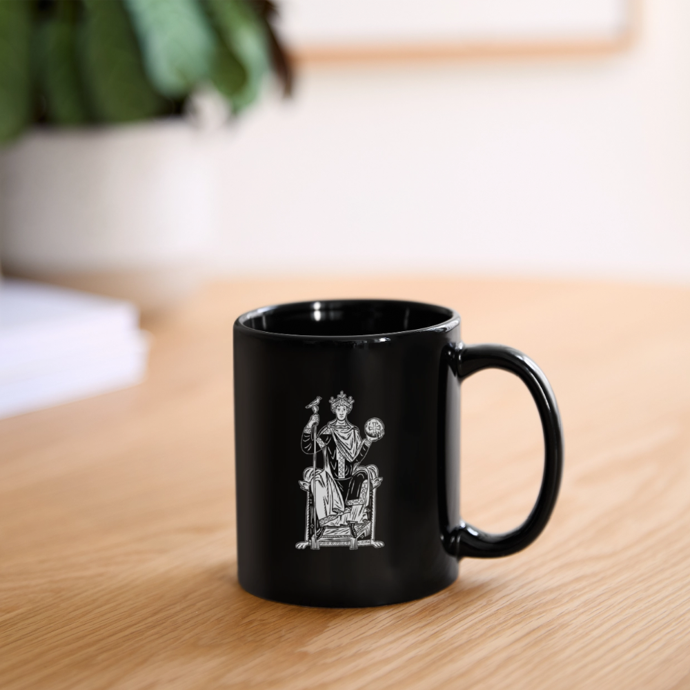Mittelalter-Tasse Schwarz Kaiser Otto III | Mittelalterlicher Codex - Schwarz