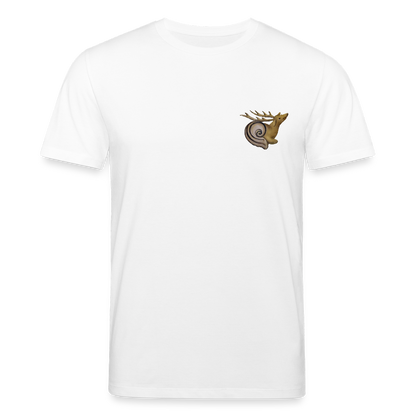 Mittelalterliche Tiere T-Shirt I "Hirschschnecke" I hell I Bio-Shirt - Weiß