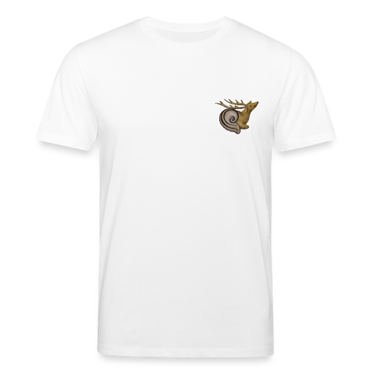 Mittelalterliche Tiere T-Shirt I "Hirschschnecke" I hell I Bio-Shirt - Weiß