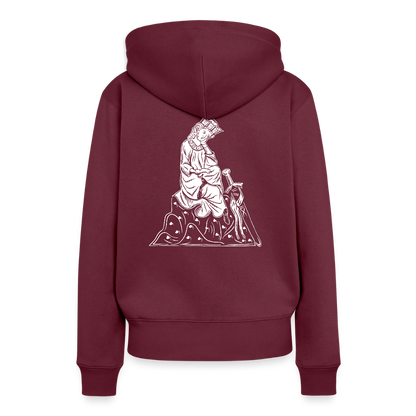 NEUES PROD FRAUEN HOODIE Walther von der Vogelweide - Burgunderrot
