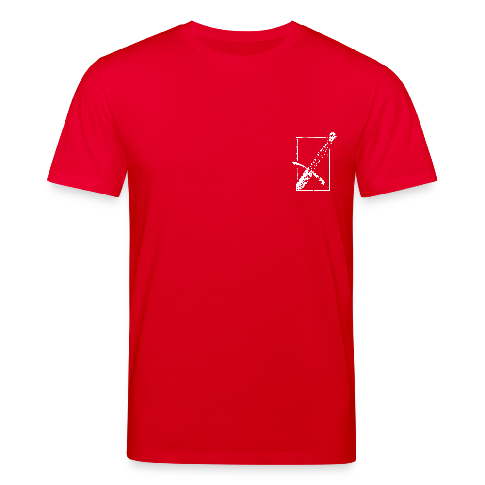 Mittelalterliches Schwert T-Shirt I "langes swertt" I Spätmittelalter I dunkel I Bio-Shirt - Rot