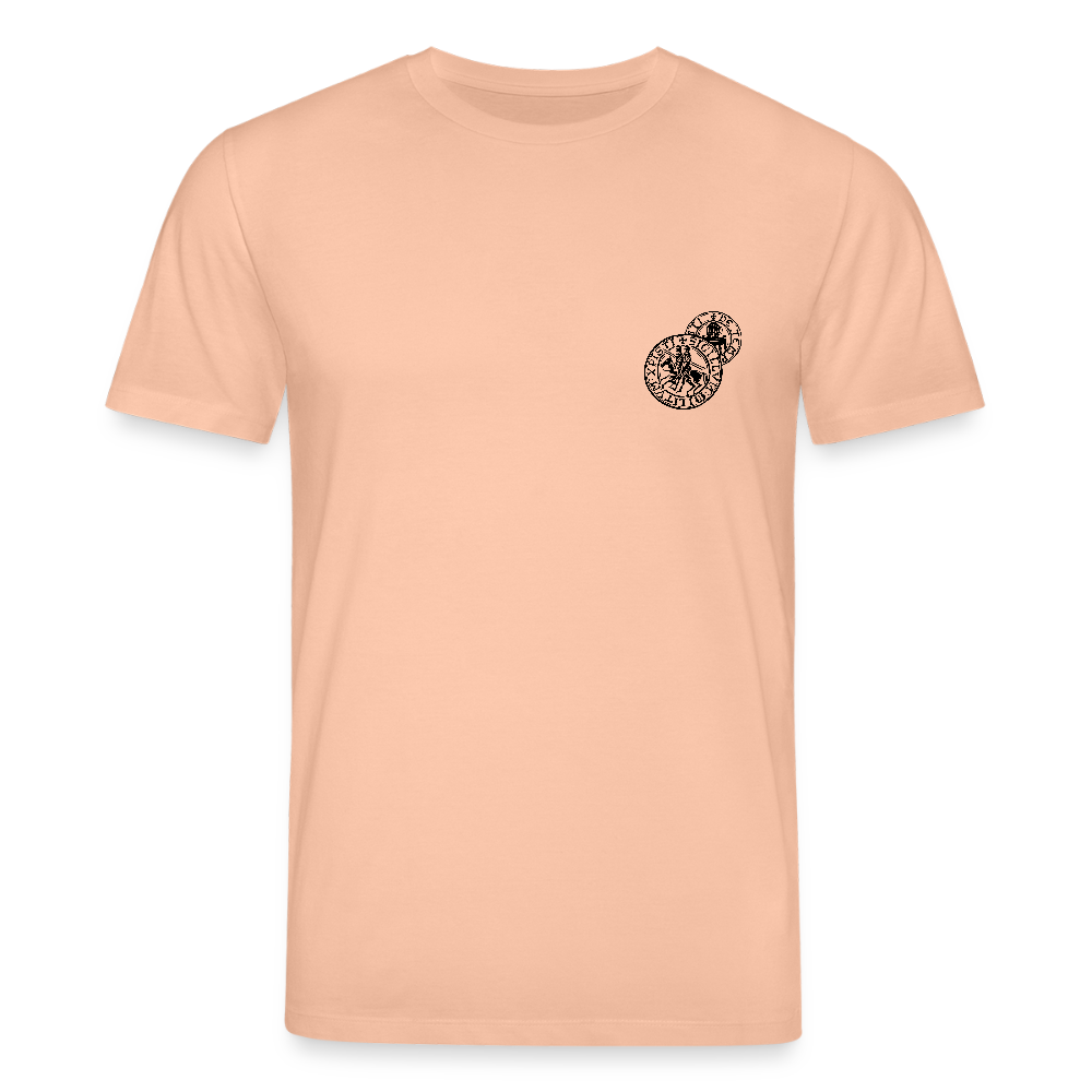 Templer Shirt | Siegel des Templerordens "Zwei Reiter auf einem Pferd" | hell | Bio-Shirt - Pfirsich