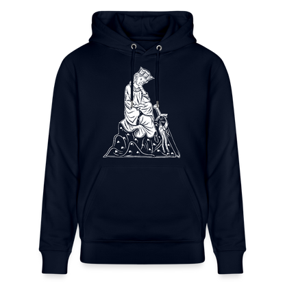 Mittelalterlicher Codex I Walther von der Vogel I front I Bio-Hoodie - Navy