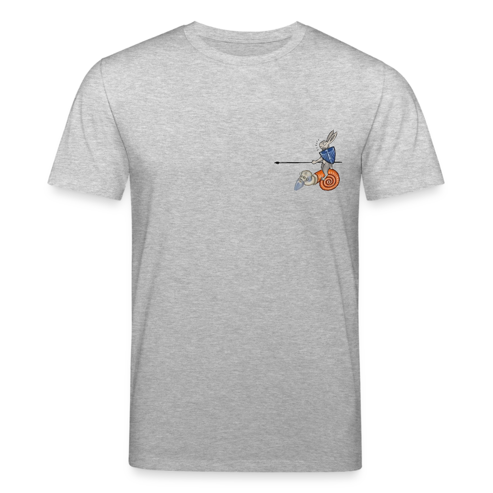 Mittelalterliche Tiere T-Shirt I "Tjostender Hase" I hell I Bio-Shirt - Grau meliert