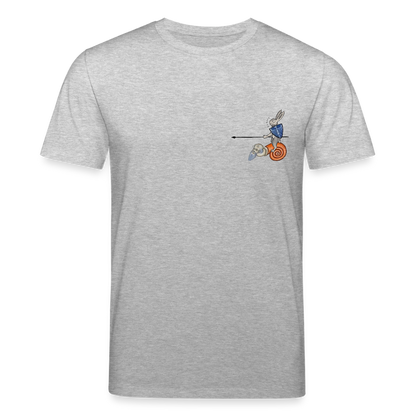 Mittelalterliche Tiere T-Shirt I "Tjostender Hase" I hell I Bio-Shirt - Grau meliert