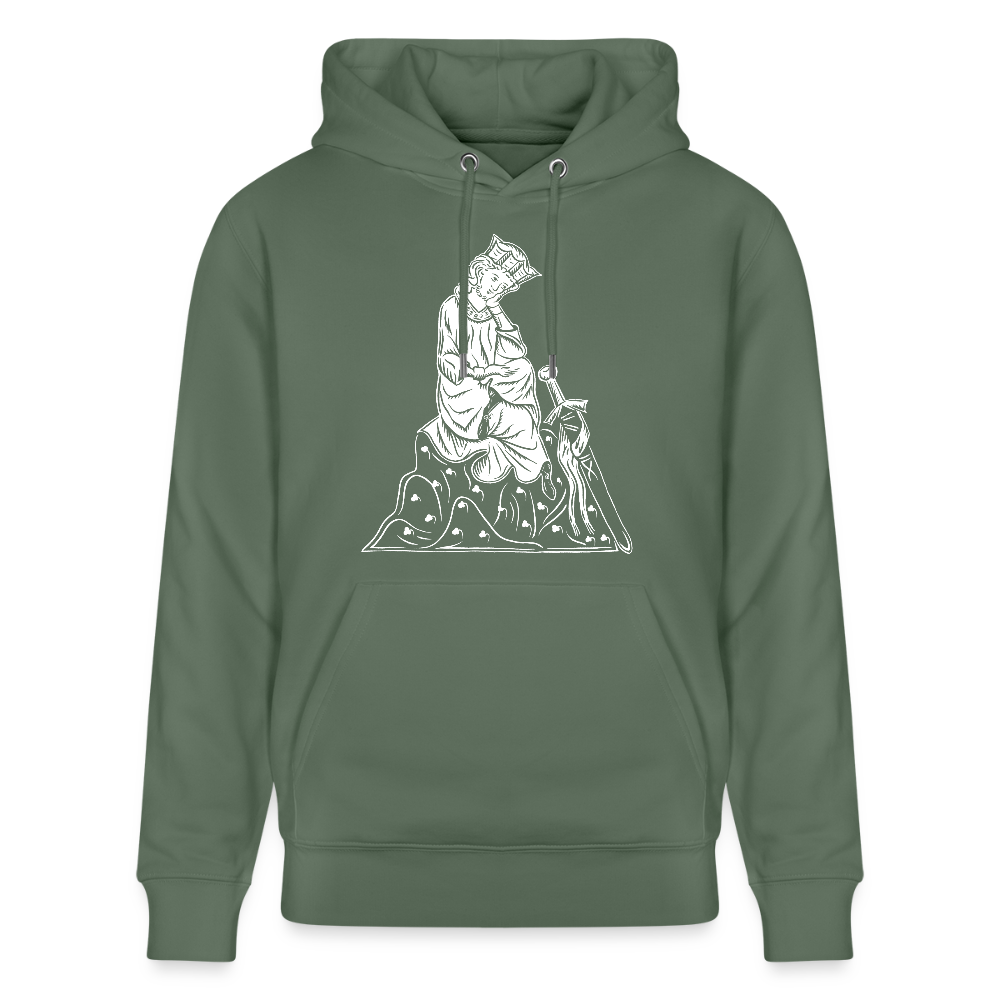 Mittelalterlicher Codex I Walther von der Vogel I front I Bio-Hoodie - Tanngrün
