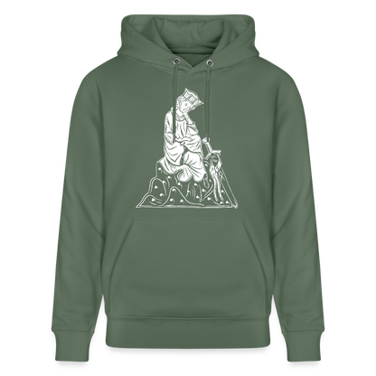 Mittelalterlicher Codex I Walther von der Vogel I front I Bio-Hoodie - Tanngrün