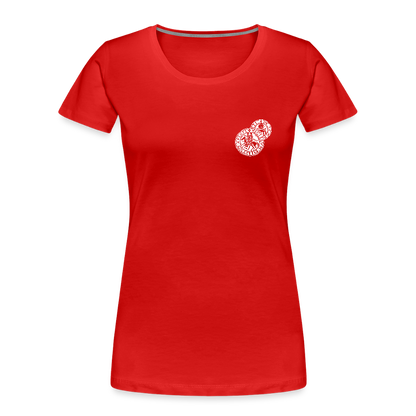 Templer Shirt | Symbol der Templer "Zwei Reiter auf einem Pferd" I dunkel I Bio-Shirt Damen - Rot