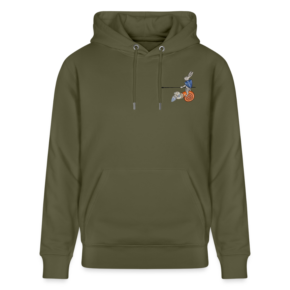 Mittelalterliche Tiere T-Shirt "Tjostender Hase" I Bio-Hoodie - Khaki Grün