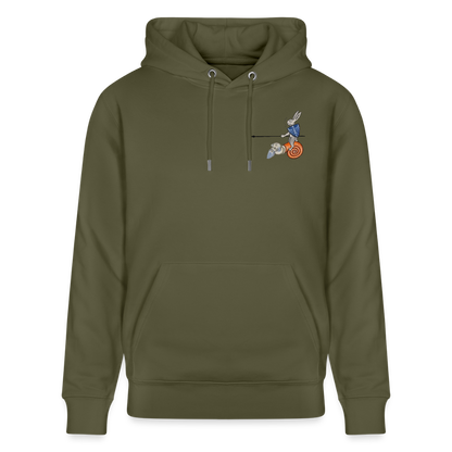 Mittelalterliche Tiere T-Shirt "Tjostender Hase" I Bio-Hoodie - Khaki Grün