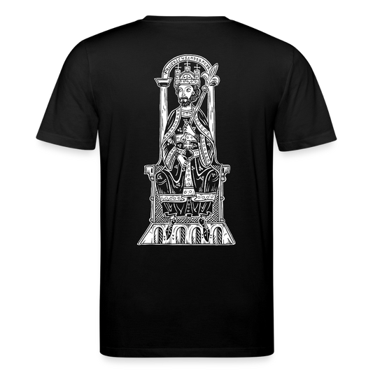 Bio-Shirt Friedrich I. Barbarossa (weißer Print hinten) | Mittelalterlicher Codex - Schwarz