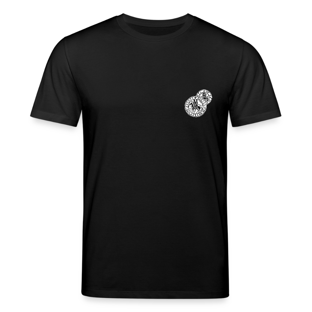 Templer Shirt | Siegel des Templerordens "Zwei Reiter auf einem Pferd" | dunkel | Bio-Shirt - Schwarz
