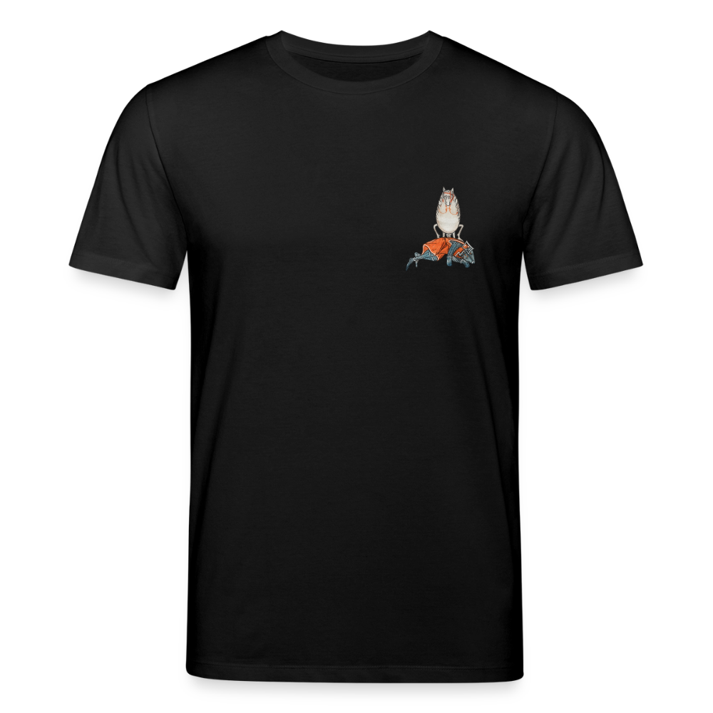 Mittelalterliche Tiere T-Shirt I "Falscher Reiter" I dunkel I Bio-Shirt - Schwarz