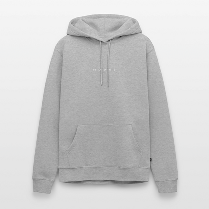 NEUES PROD Männer Premium Hoodie Logo Front - Grau meliert
