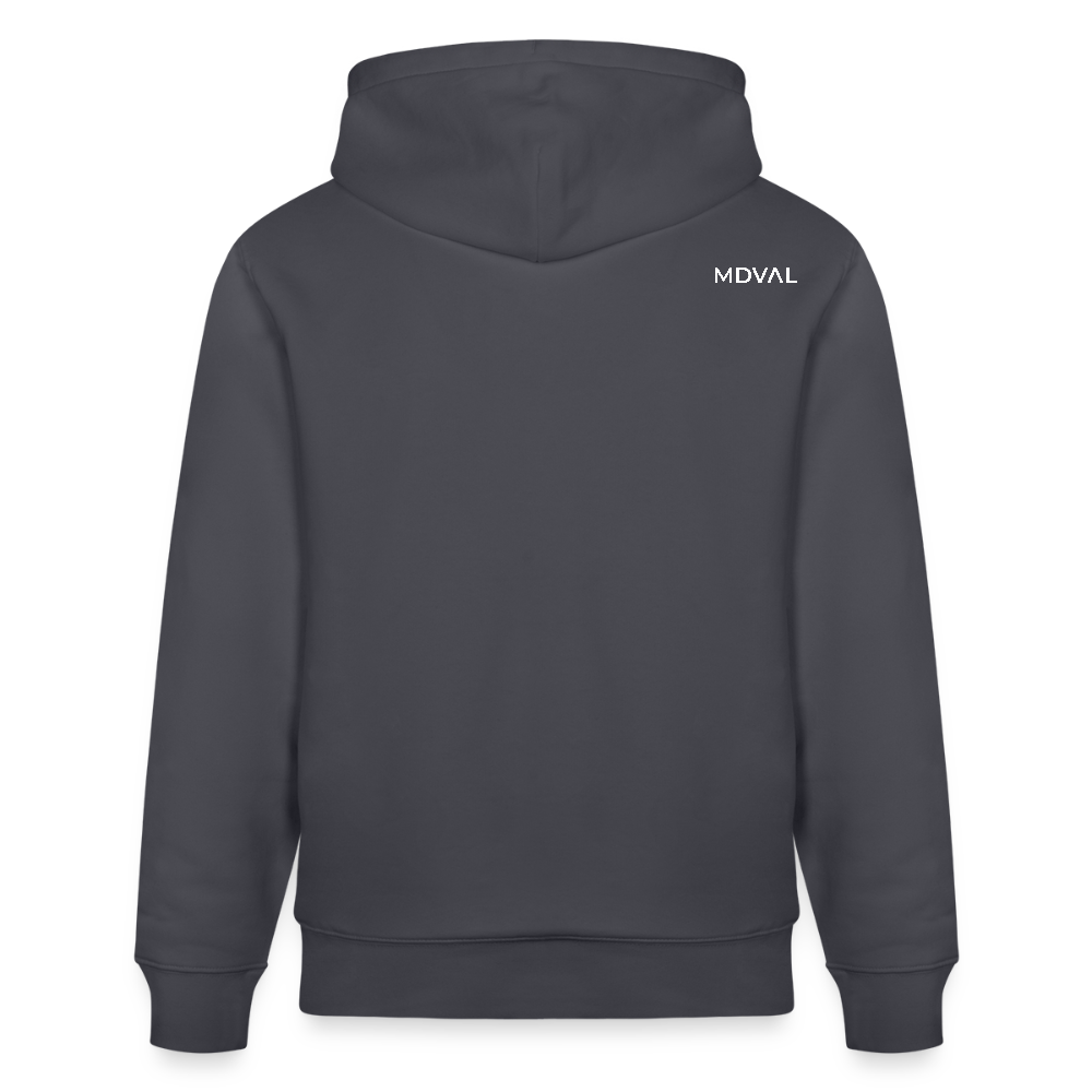 Templerhoodie | Siegel des Templerordens "Zwei Reiter auf einem Pferd" | dunkel | Bio Hoodie - Indigoblau