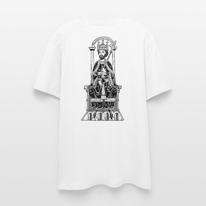 Bio-Shirt Friedrich I. Barbarossa (schwarzer Print hinten) | Mittelalterlicher Codex - Weiß