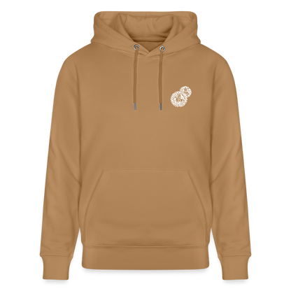 Templerhoodie | Siegel des Templerordens "Zwei Reiter auf einem Pferd" | dunkel | Bio Hoodie - Karamell 