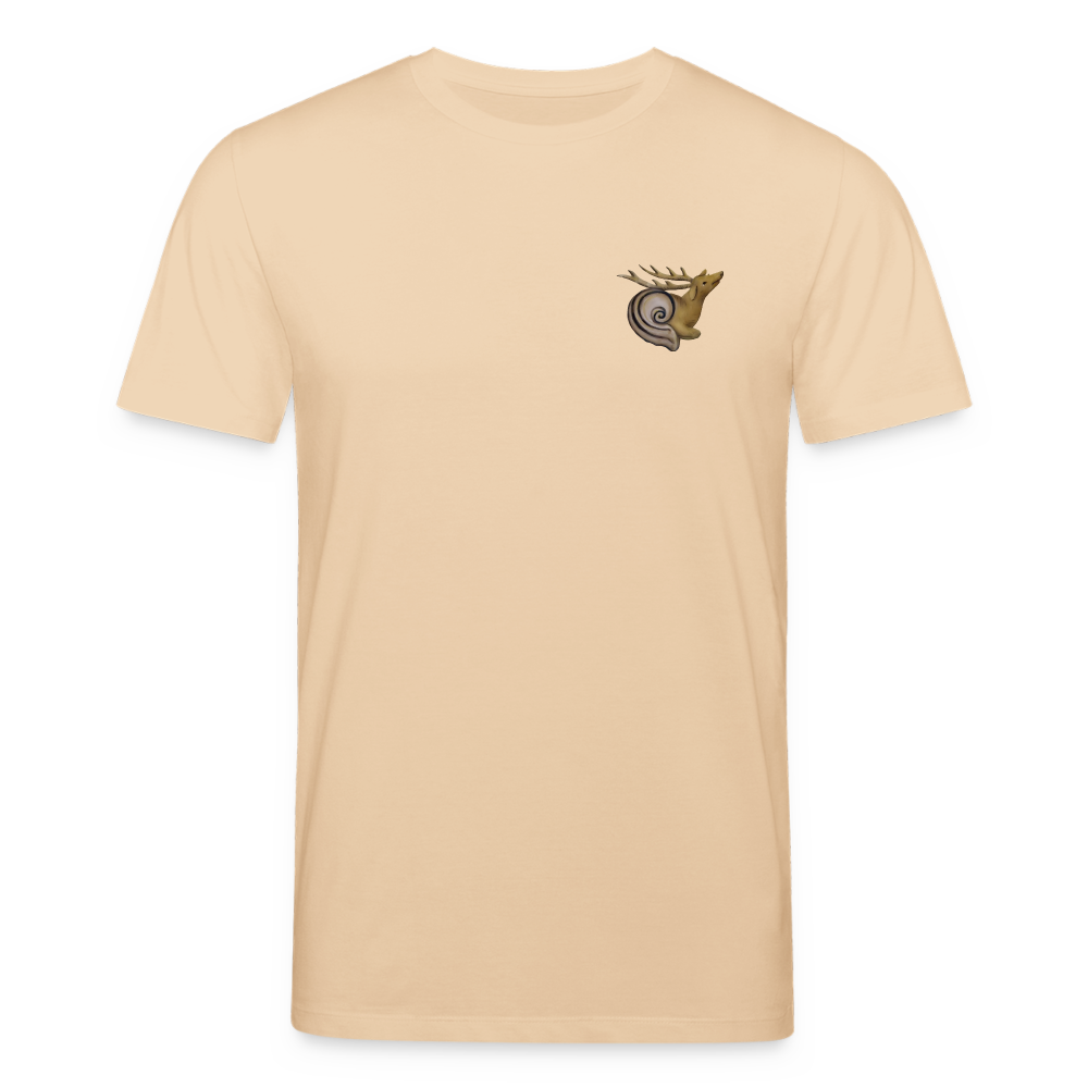 Mittelalterliche Tiere T-Shirt I "Hirschschnecke" I hell I Bio-Shirt - Beige