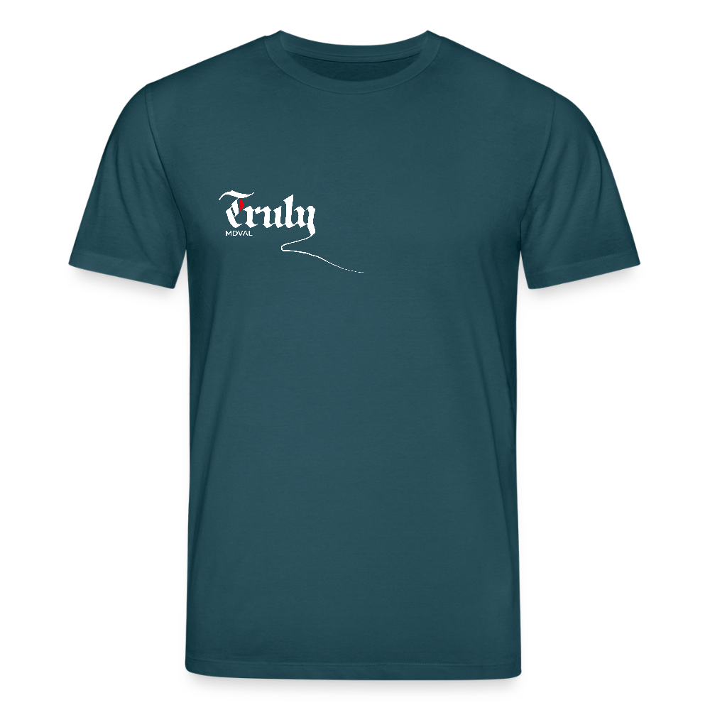 Mittelalter T-Shirt Kalligraphie Textura I dunkel - Dunkles Petrol