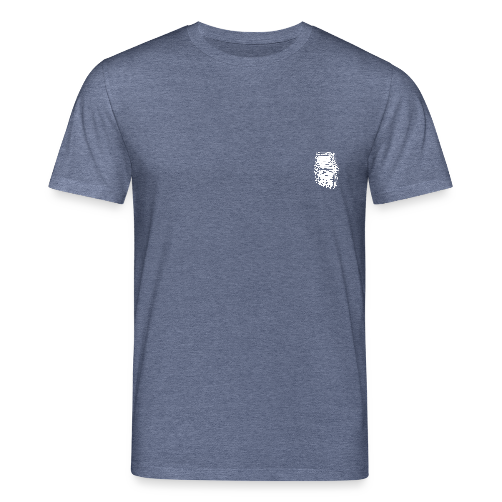 Mittelalterlicher Helm T-Shirt I "Dargen" I Hochmittelalter I dunkel I Bio-Shirt - Dunkelblau meliert