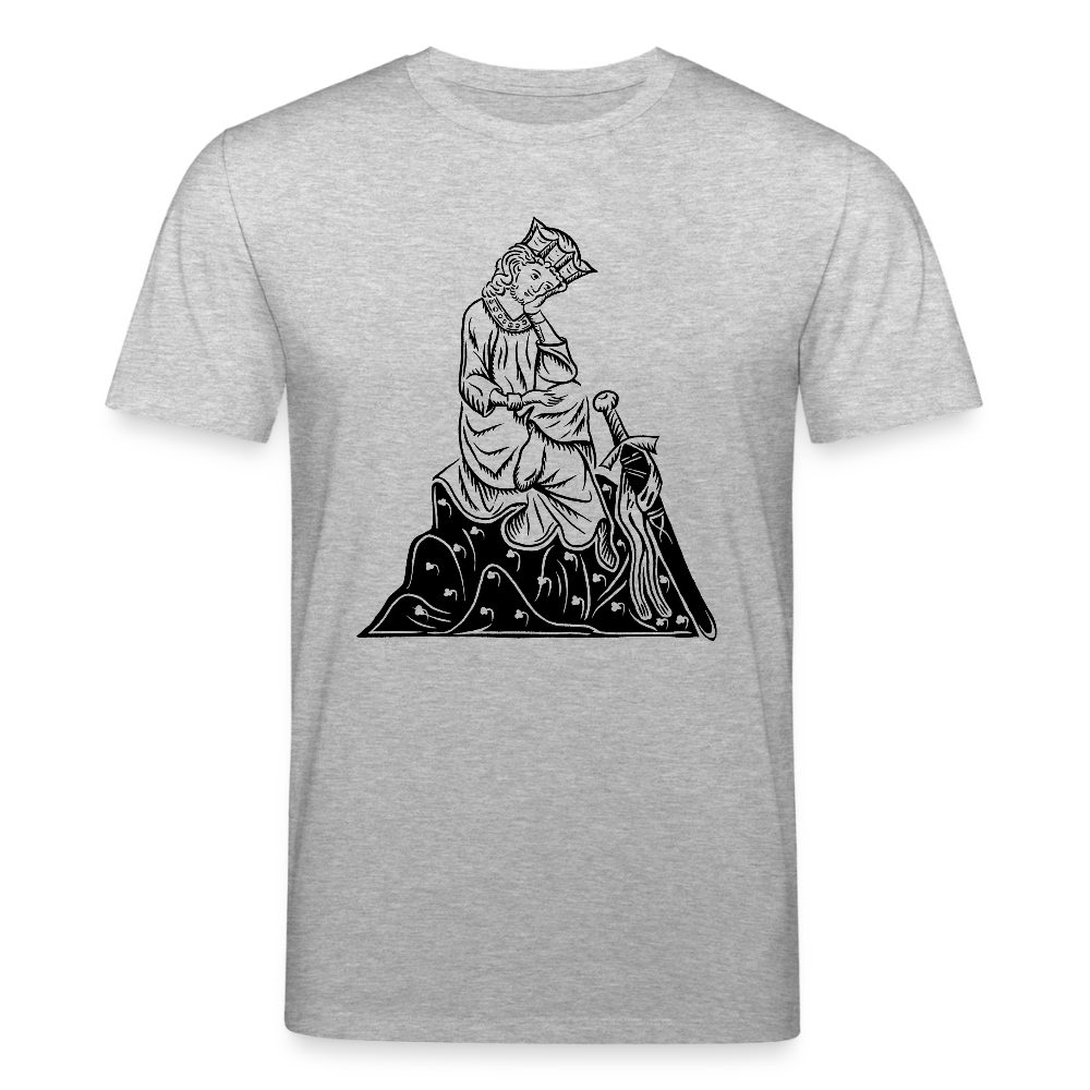 Mittelalterliche Quelle I Walther von der Vogelweide I front I hell I Bio-Shirt - Grau meliert