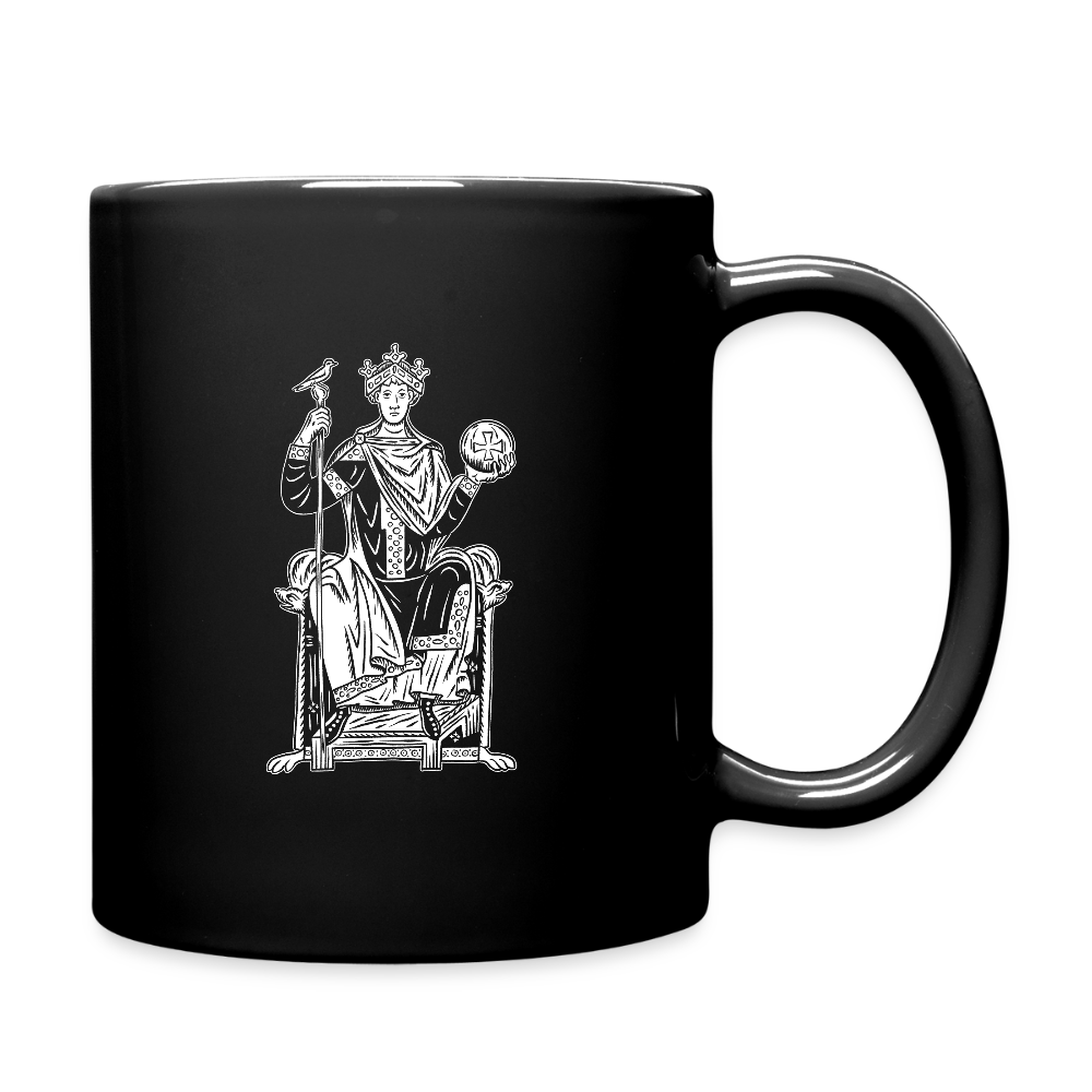 Mittelalter-Tasse Schwarz Kaiser Otto III | Mittelalterlicher Codex - Schwarz