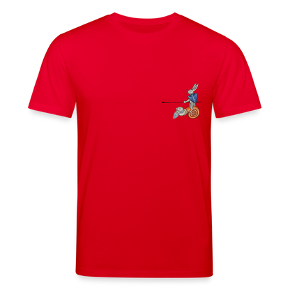 Mittelalterliche Tiere T-Shirt I "Tjostender Hase" I dunkel I Bio-Shirt - Rot