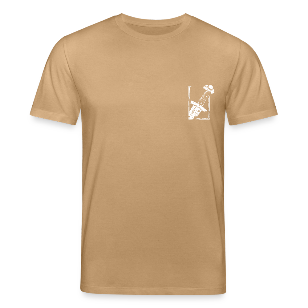 Mittelalterliches Schwert T-Shirt I "Gueðesweord" I Frühmittelalter I dunkel I Bio-Shirt - Karamell 