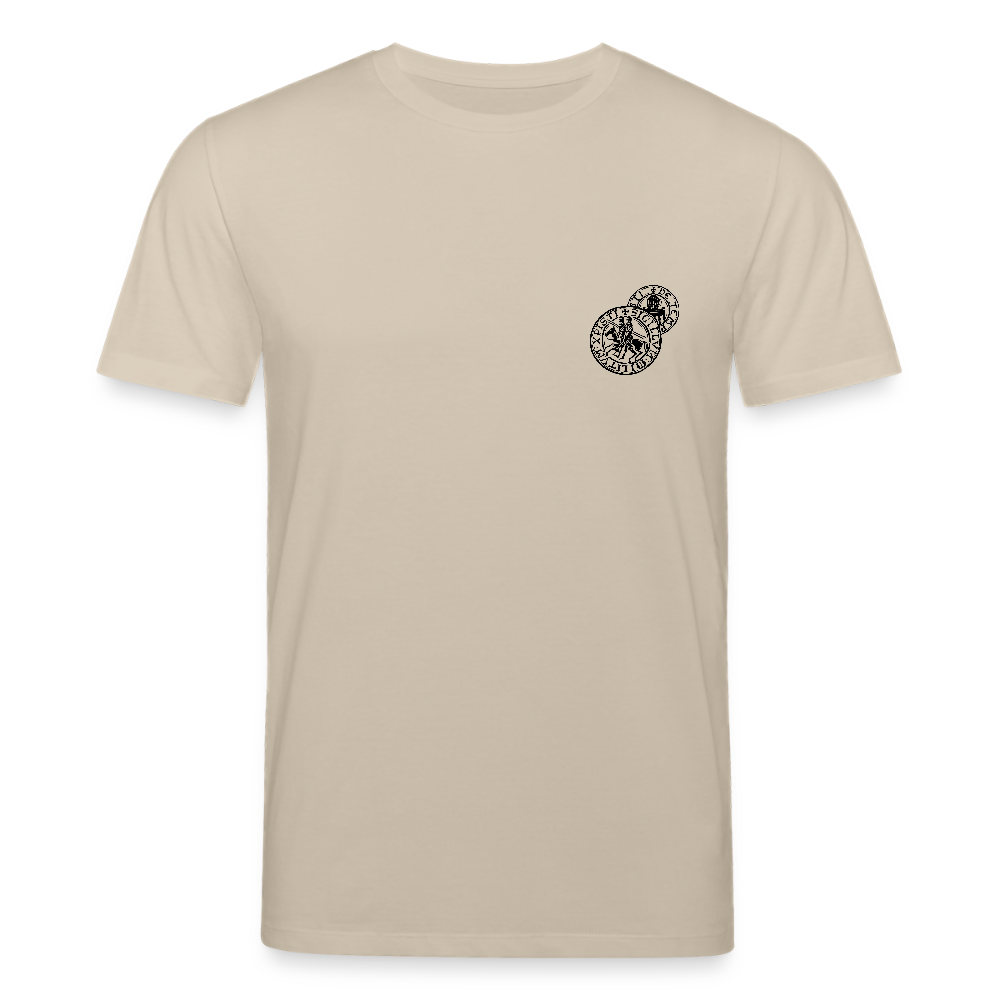 Templer Shirt | Siegel des Templerordens "Zwei Reiter auf einem Pferd" | hell | Bio-Shirt - Beige