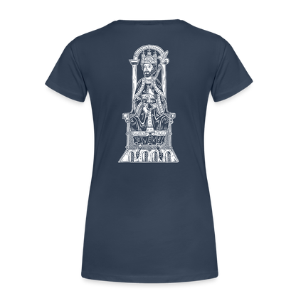 Friedrich I. Barbarossa (weißer Print hinten) I Bio-Shirt Damen - Navy