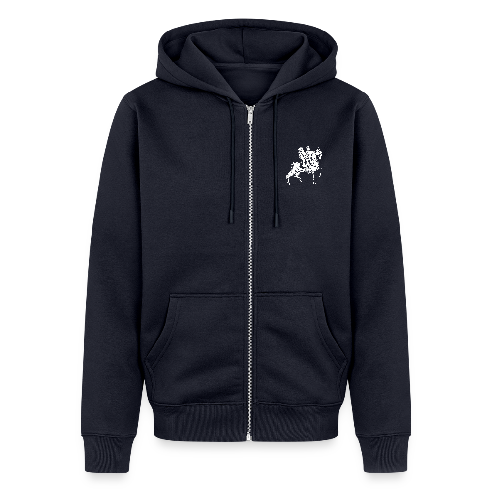 NEUES PROD ZIPPER HERREN Templer Zwei Reiter ein Pferd - Navy
