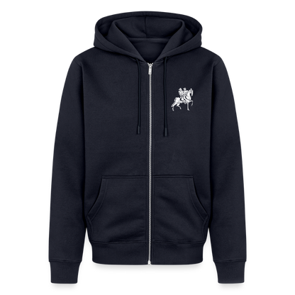 NEUES PROD ZIPPER HERREN Templer Zwei Reiter ein Pferd - Navy
