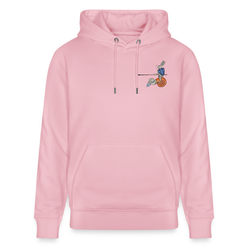 Mittelalterliche Tiere T-Shirt "Tjostender Hase" I Bio-Hoodie - Hellrosa