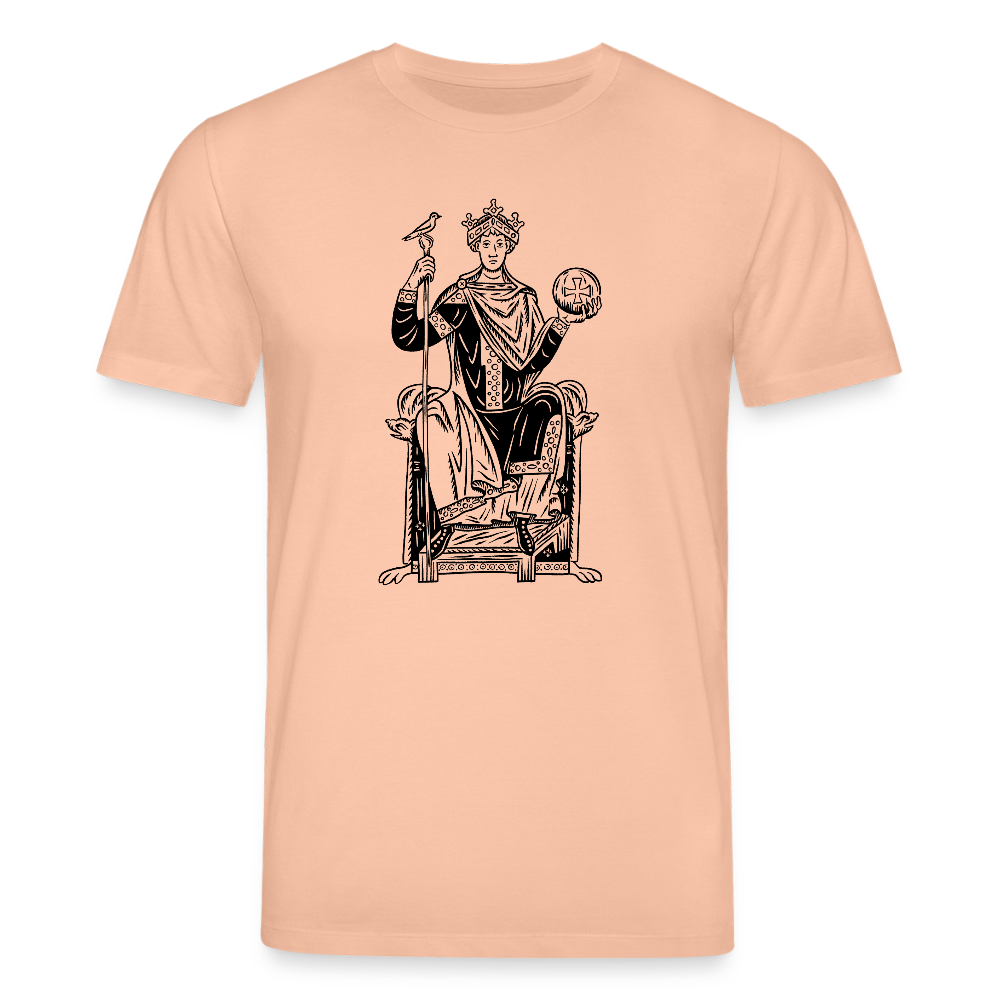 Mittelalterliche Quelle Kaiser Otto III I front I hell I Bio-Shirt - Pfirsich
