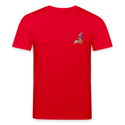 Mittelalterliche Tiere T-Shirt I "Tjostender Hase" I dunkel I Bio-Shirt - Rot