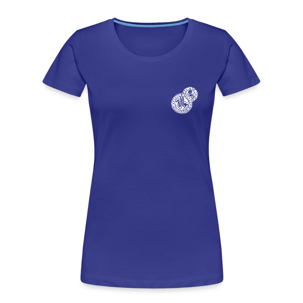 Templer Shirt | Symbol der Templer "Zwei Reiter auf einem Pferd" I dunkel I Bio-Shirt Damen - Königsblau