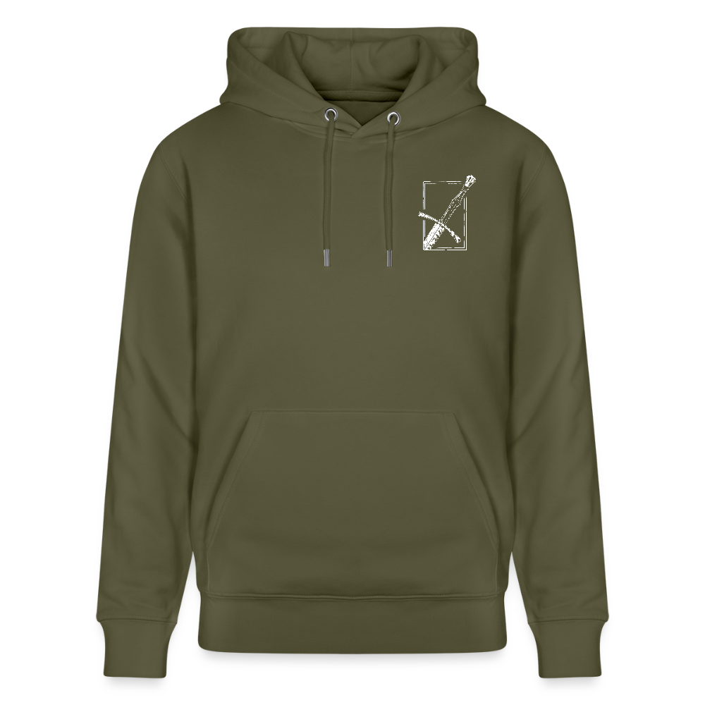 Mittelalterliches Schwert Bio-Hoodie I "langes swertt" I Spätmittelalter I dunkel I - Khaki Grün