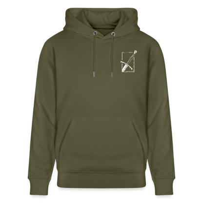 Mittelalterliches Schwert Bio-Hoodie I "langes swertt" I Spätmittelalter I dunkel I - Khaki Grün