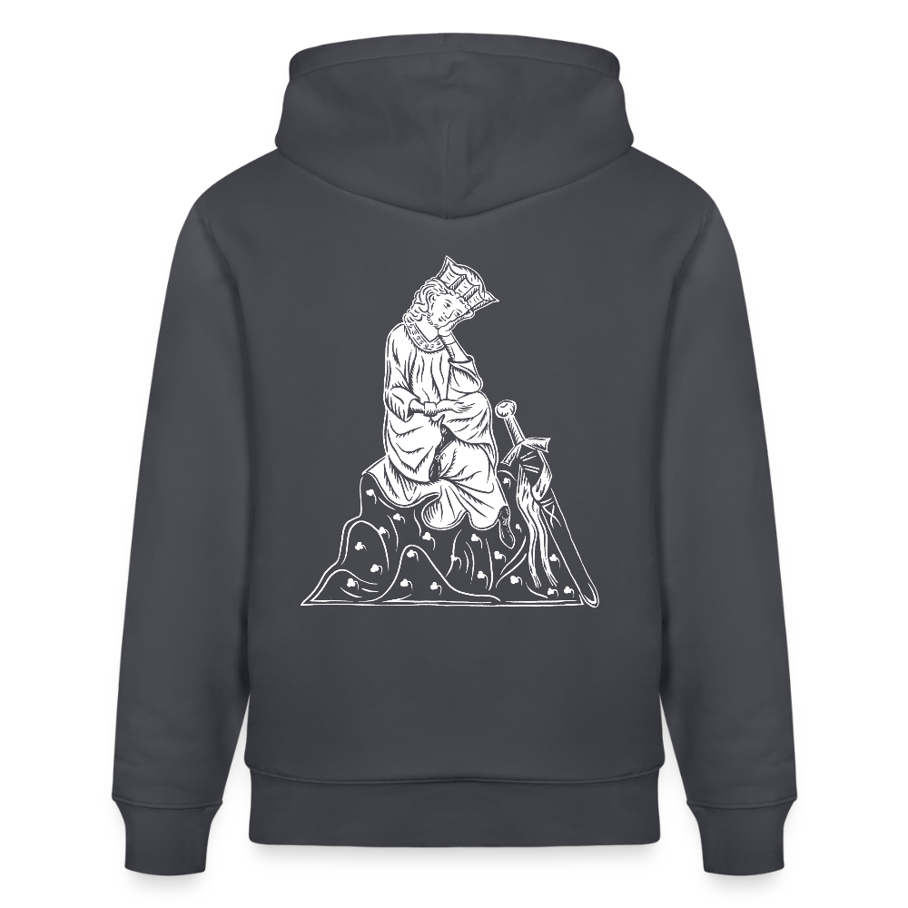 Mittelalterlicher Codex I Walther von der Vogelweide I Bio-Hoodie - Indigoblau