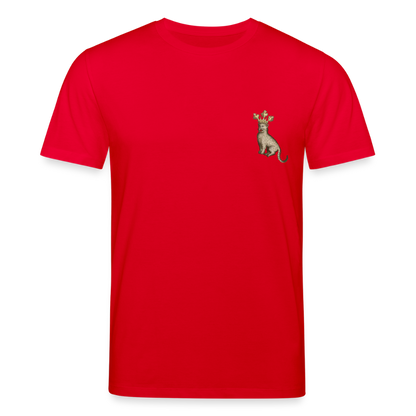 Mittelalterliche Tiere T-Shirt I "Königskatze" I dunkel I Bio-Shirt - Rot