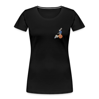 Mittelalterliche Tiere T-Shirt "Tjostender Hase" I dunkel I Damen - Schwarz